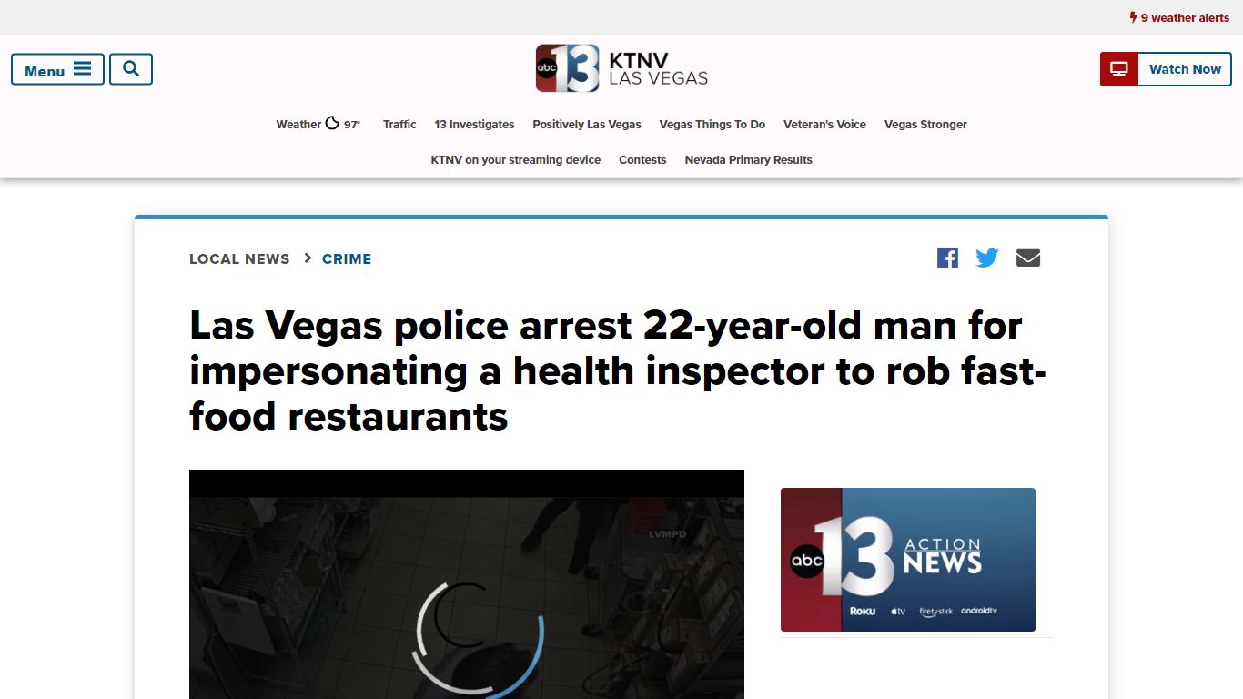 Las Vegas police arrest 22-year-old man for impersonating a health ...